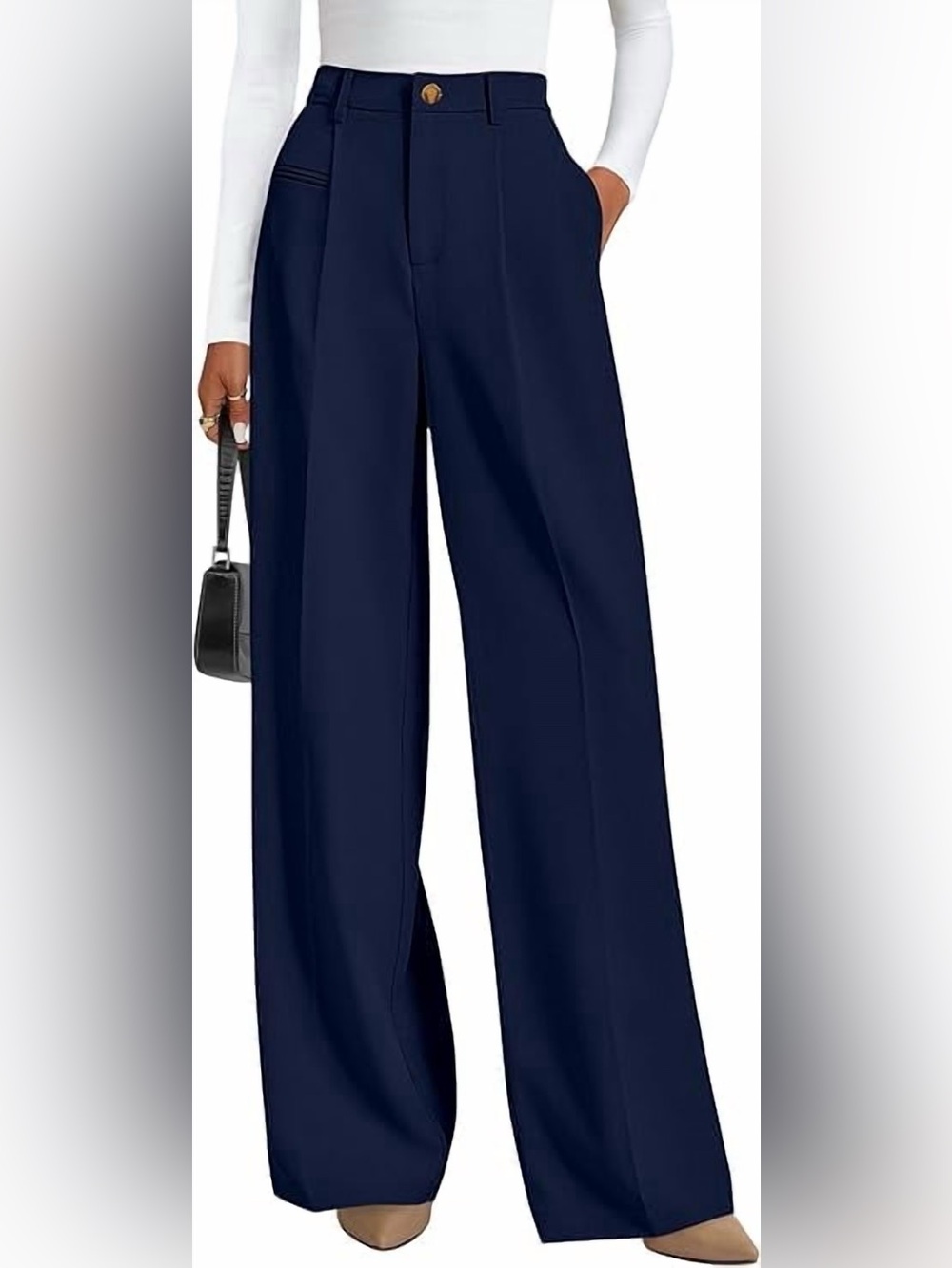 PrettyGarden Wide Leg Pants in Navy Size Large Like New